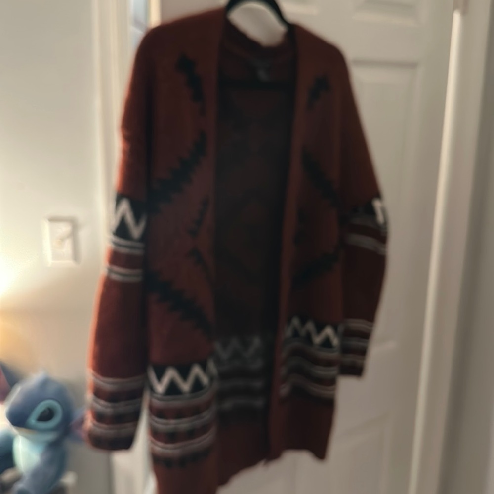 Maroon Aztec cardigan